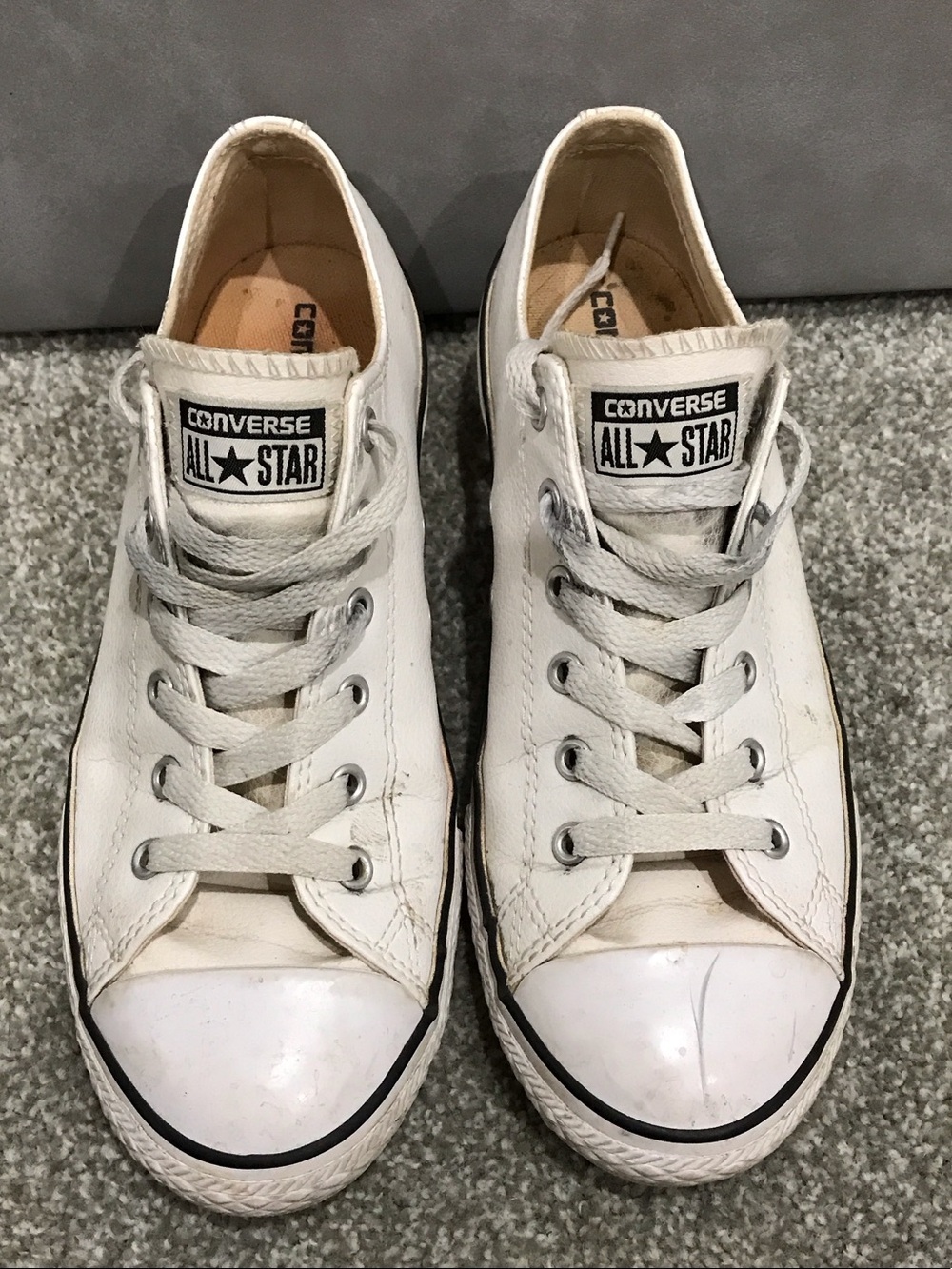 Converse White Leather Low-Top All Star Sneakers